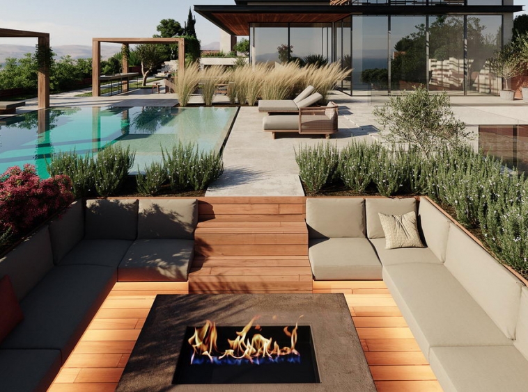 Smokva Bay – vila - spoljašnji kamin | Smokva Bay - Villa - outdoor fireplace