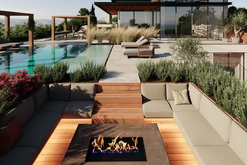 Smokva Bay – vila - spoljašnji kamin | Smokva Bay - Villa - outdoor fireplace