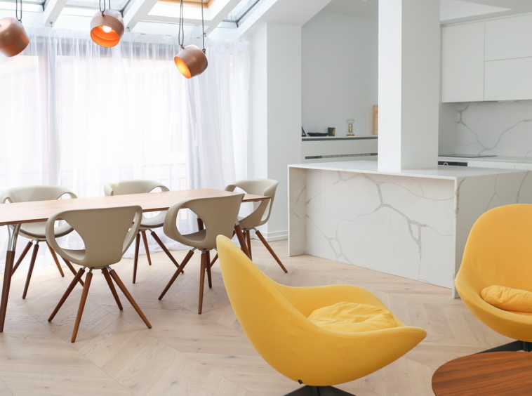 Dupleks u Knez Mihailovoj - trpezarija i kuhinja | Duplex in Knez Mihailova Street - dining room and kitchen