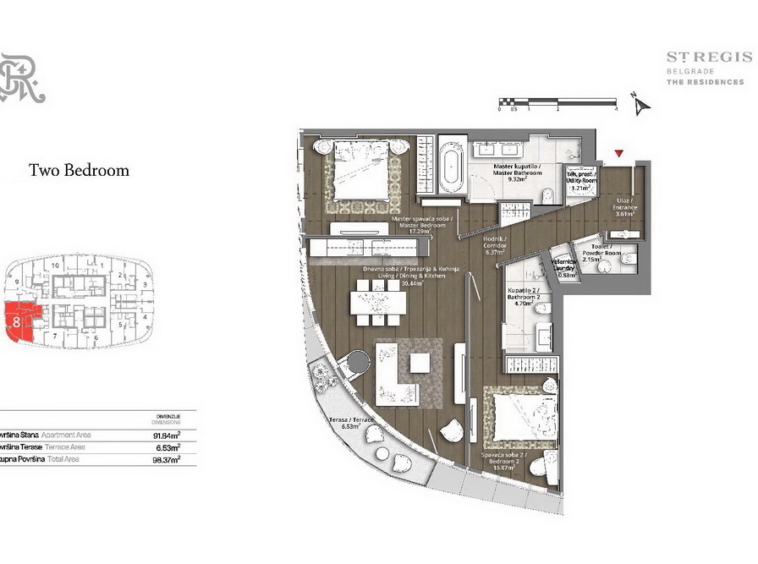 St. Regis Residence - osnova stana | St. Regis Residence - floor plan