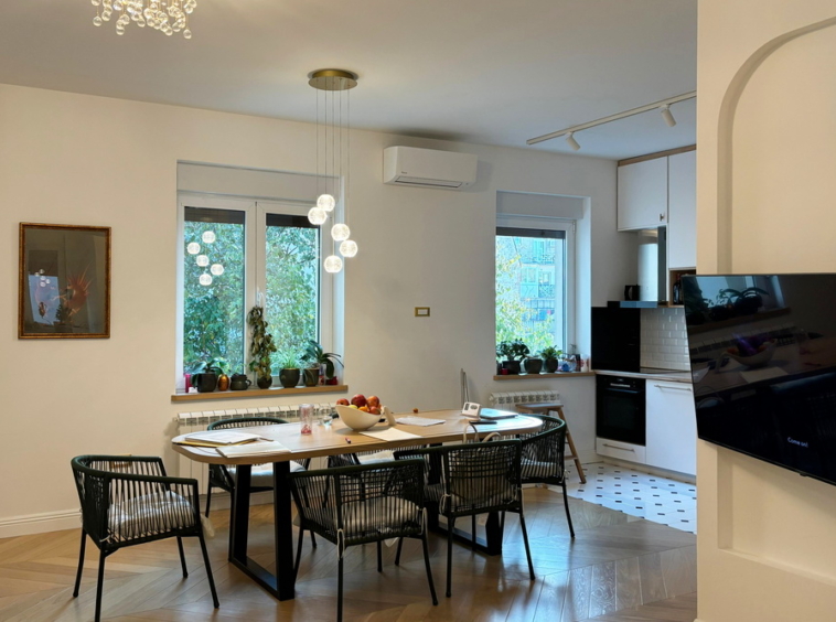 Trosoban stan, Vračar - dnevna soba, trpezarija, kuhinja | 2-Br apartment, Vračar - living room, dining room, kitchen