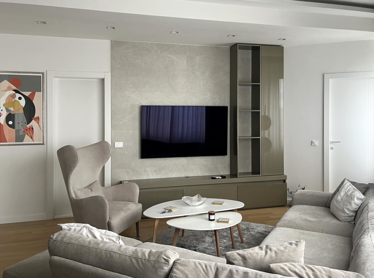 Četvorosoban stan, Vračar - dnevna soba, trpezarija, kuhinja | 3-Br apartment, Vračar - living room, dining room, kitchen