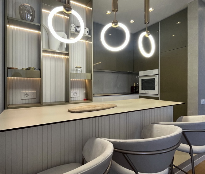 Četvorosoban stan, Vračar - dnevna soba, trpezarija, kuhinja | 3-Br apartment, Vračar - living room, dining room, kitchen