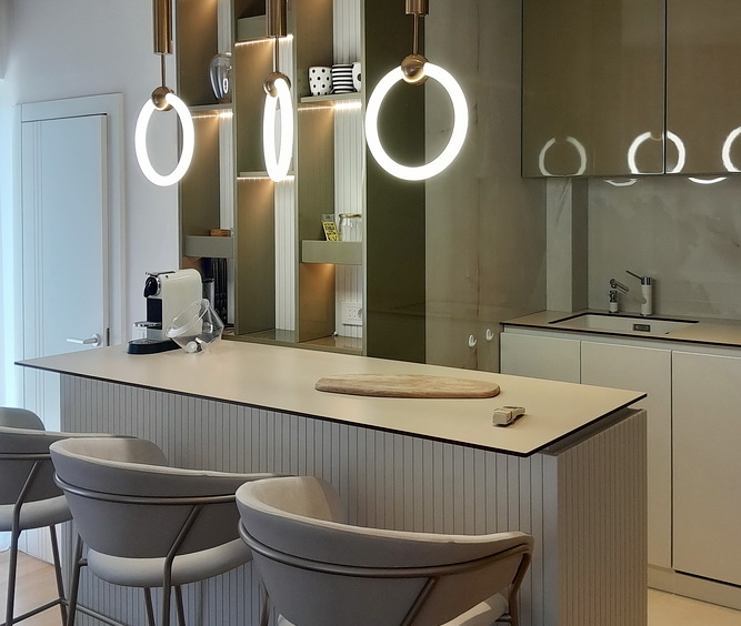 Četvorosoban stan, Vračar - dnevna soba, trpezarija, kuhinja | 3-Br apartment, Vračar - living room, dining room, kitchen