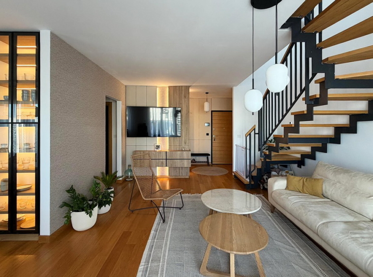Dupleks, Zemun - dnevna soba, trpezarija, kuhinja | Duplex apartment, Zemun - living room, dining room, kitchen