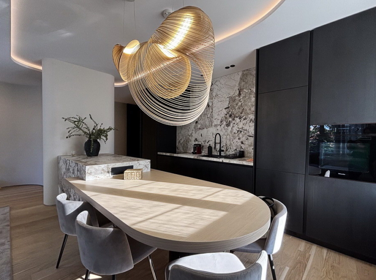 Četvorosoban stan, Dedinje - dnevna soba, trpezarija, kuhinja | 3-Br apartment, Dedinje - living room, dining room, kitchen