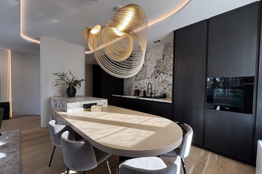 Četvorosoban stan, Dedinje - dnevna soba, trpezarija, kuhinja | 3-Br apartment, Dedinje - living room, dining room, kitchen