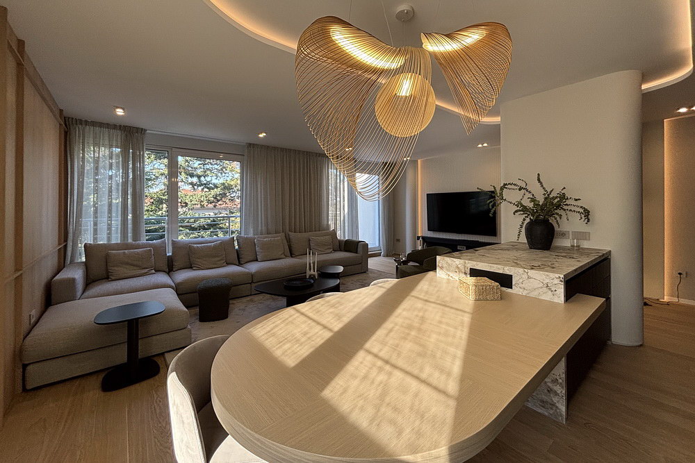 Četvorosoban stan, Dedinje - dnevna soba, trpezarija, kuhinja | 3-Br apartment, Dedinje - living room, dining room, kitchen