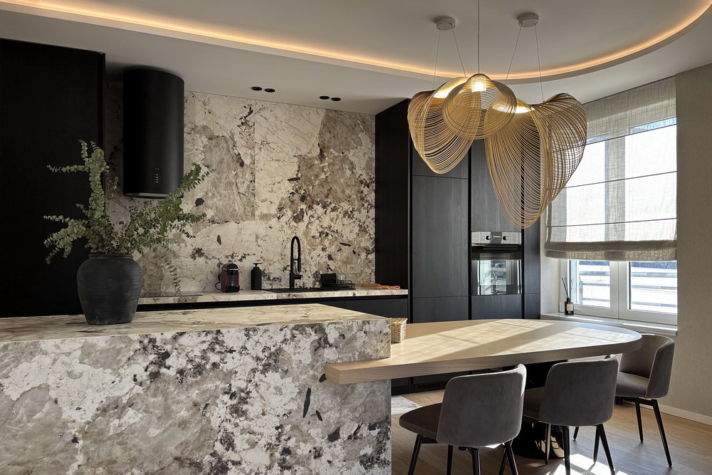 Četvorosoban stan, Dedinje - dnevna soba, trpezarija, kuhinja | 3-Br apartment, Dedinje - living room, dining room, kitchen