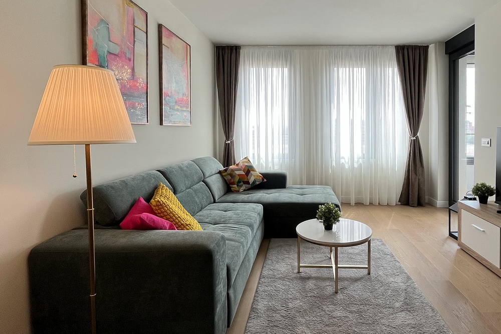 Dvosoban stan, Airport Garden - dnevna soba, trpezarija | 1-Br apartment, Airport Garden - living room, dining room
