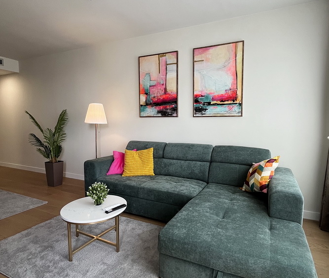 Dvosoban stan, Airport Garden - dnevna soba, trpezarija | 1-Br apartment, Airport Garden - living room, dining room