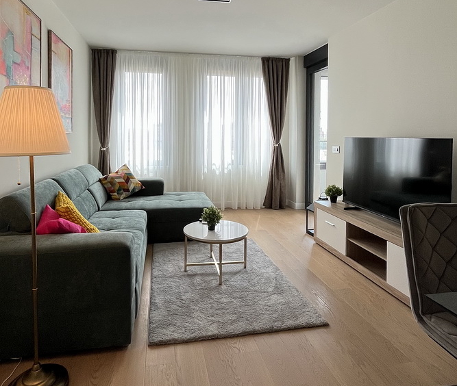 Dvosoban stan, Airport Garden - dnevna soba, trpezarija | 1-Br apartment, Airport Garden - living room, dining room