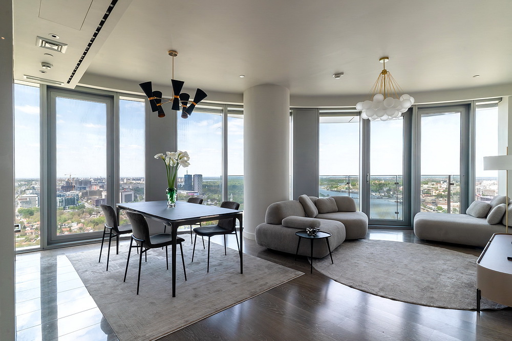Trosoban stan, St. Regis Branded Residences - dnevna soba, trpezarija, kuhinja | 2-Br apartment, St. Regis Branded Residences - living room, dining room, kitchen