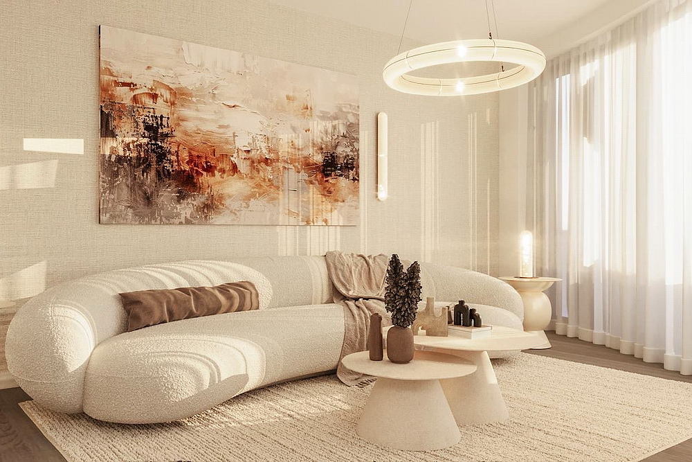Trosoban stan, St. Regis Branded Residences - dnevna soba, trpezarija, kuhinja | 2-Br apartment, St. Regis Branded Residences - living room, dining room, kitchen