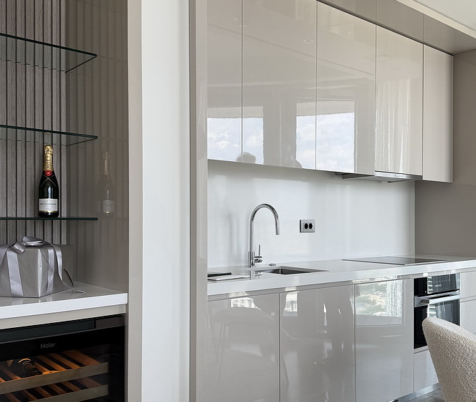 Dvosoban stan, The Residences at The St. Regis Belgrade - dnevna soba, trpezarija, kuhinja | 1-Br apartment, The Residences at The St. Regis Belgrade - living room, dining room, kitchen