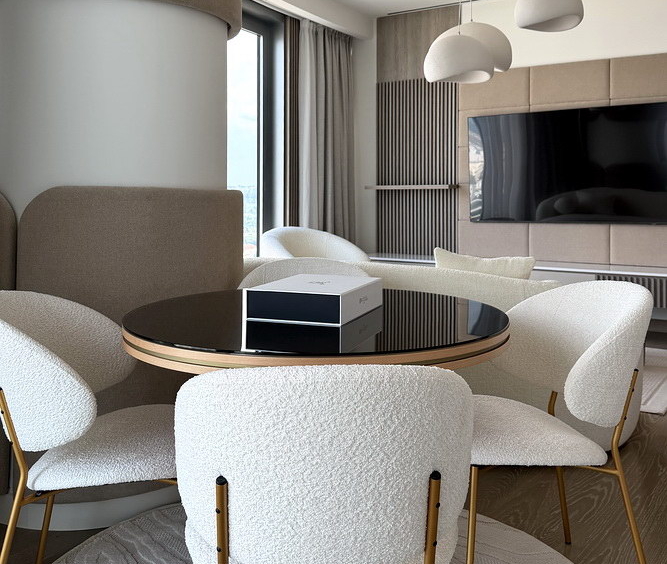 Dvosoban stan, The Residences at The St. Regis Belgrade - dnevna soba, trpezarija, kuhinja | 1-Br apartment, The Residences at The St. Regis Belgrade - living room, dining room, kitchen