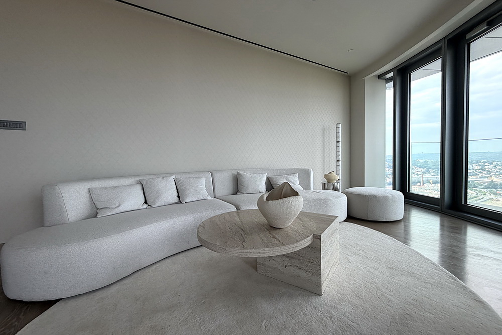Trosoban stan, St. Regis Branded Residences - dnevna soba, trpezarija, kuhinja | 2-Br apartment, St. Regis Branded Residences - living room, dining room, kitchen