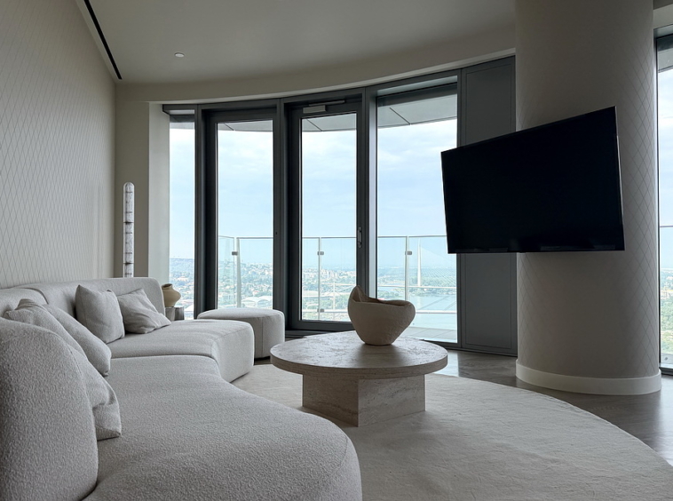 Trosoban stan, St. Regis Branded Residences - dnevna soba, trpezarija, kuhinja | 2-Br apartment, St. Regis Branded Residences - living room, dining room, kitchen