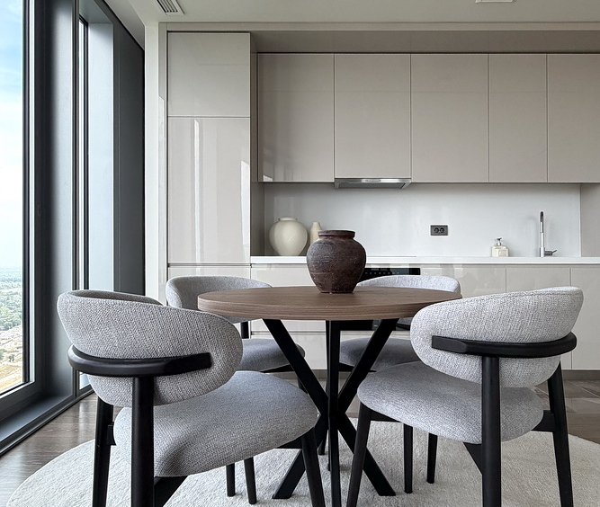 Trosoban stan, St. Regis Branded Residences - dnevna soba, trpezarija, kuhinja | 2-Br apartment, St. Regis Branded Residences - living room, dining room, kitchen