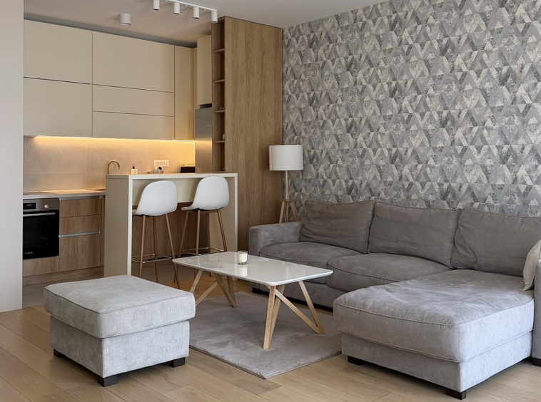Dvosoban stan, K-District - dnevna soba, trpezarija, kuhinja | 1-Br apartment, K-District - living room, dining room, kitchen